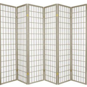 6 ft. Grey Double Cross 6-Panel Room Divider